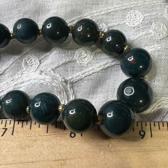 Vintage Strand Handmade Ocean Jasper Gemstone Beaded Necklace 18” Beautiful - Picture 8 of 10